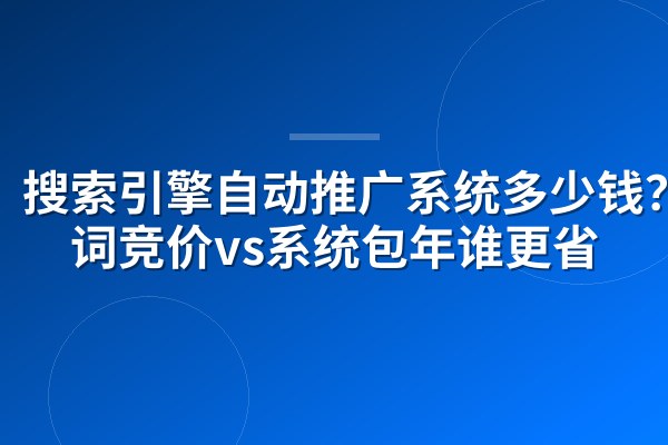 搜索引擎自动推广系统多少钱?按词竞价vs系统包年谁更省